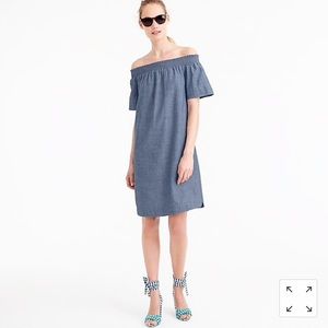 J Crew Off-the-shoulder dress in chambray